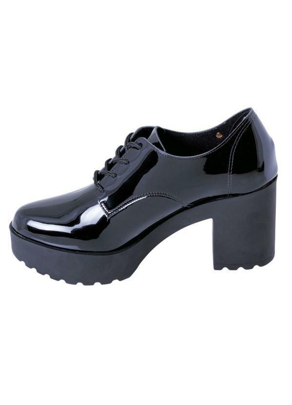 Moleca - Sapato Moleca Preto em Sintético Verniz 3
