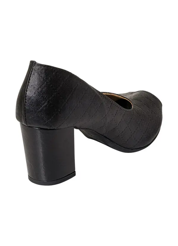 Perfecta - Sapato Peep Toe Preto em Sintético 4