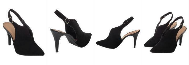 Scarpin Preto com Material em Nobuck