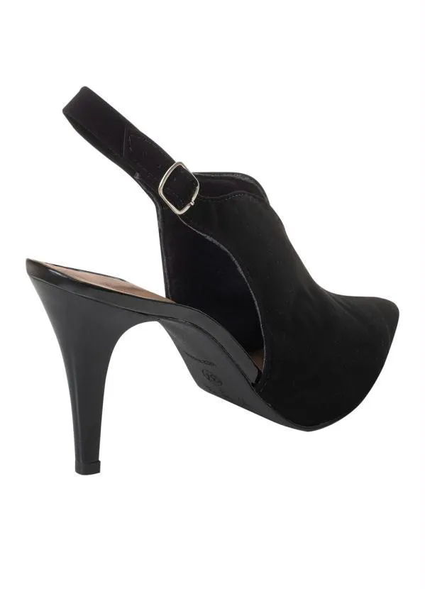 Perfecta - Scarpin Preto com Material em Nobuck 2
