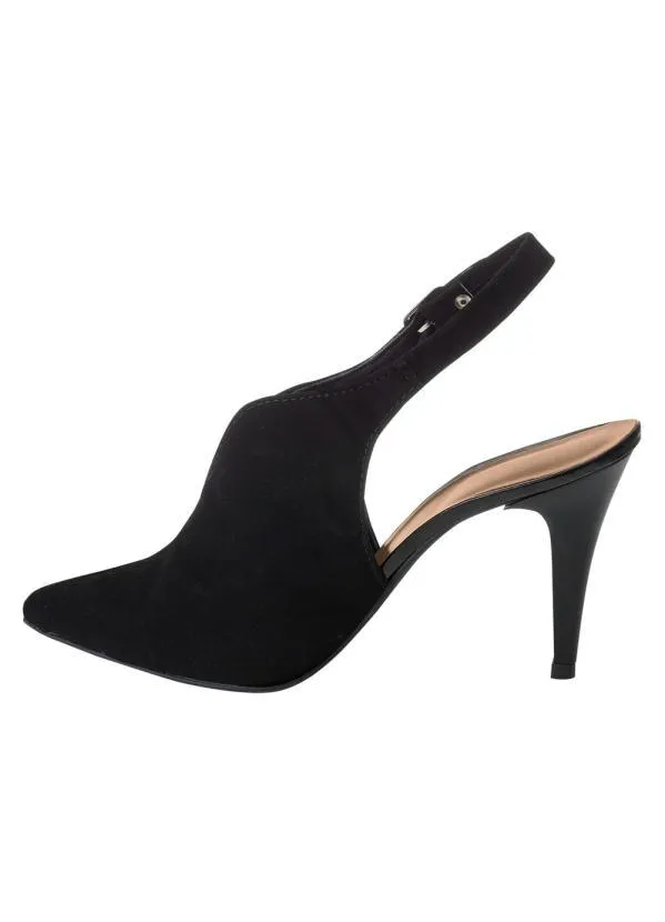 Perfecta - Scarpin Preto com Material em Nobuck 3