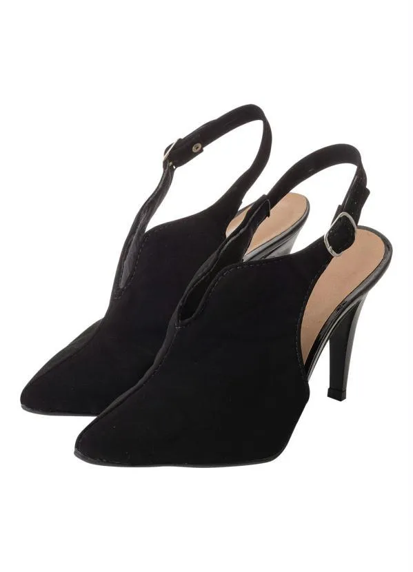 Perfecta - Scarpin Preto com Material em Nobuck 4