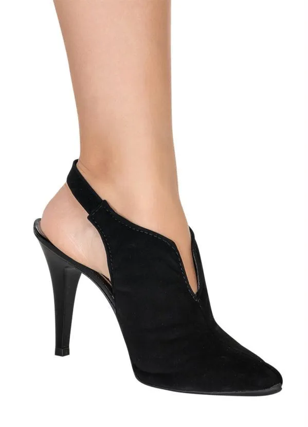 Perfecta - Scarpin Preto com Material em Nobuck 5