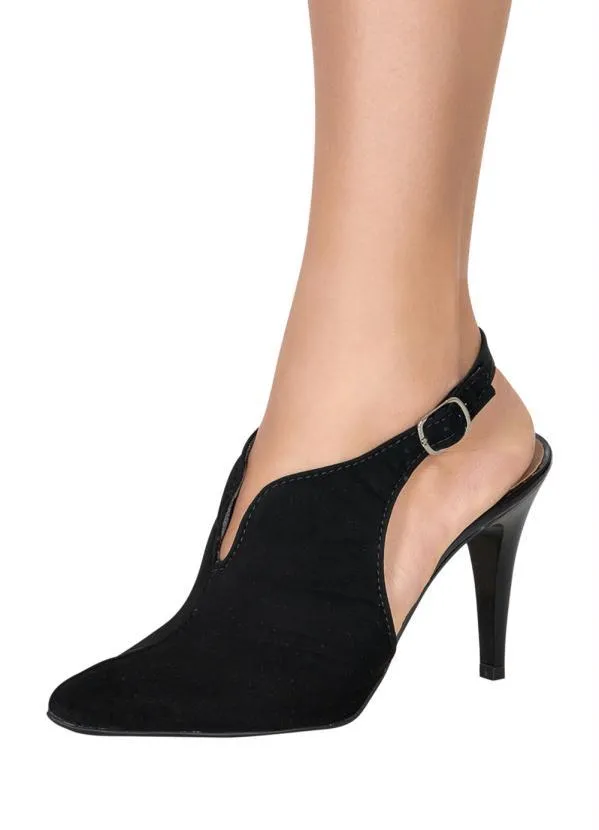 Perfecta - Scarpin Preto com Material em Nobuck 6