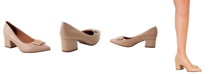 Scarpin Vizzano Bege em Verniz