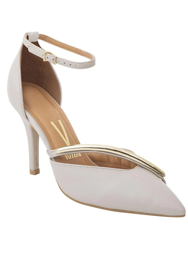 Vizzano - Scarpin Vizzano Branco com Fechamento em Fivela 4