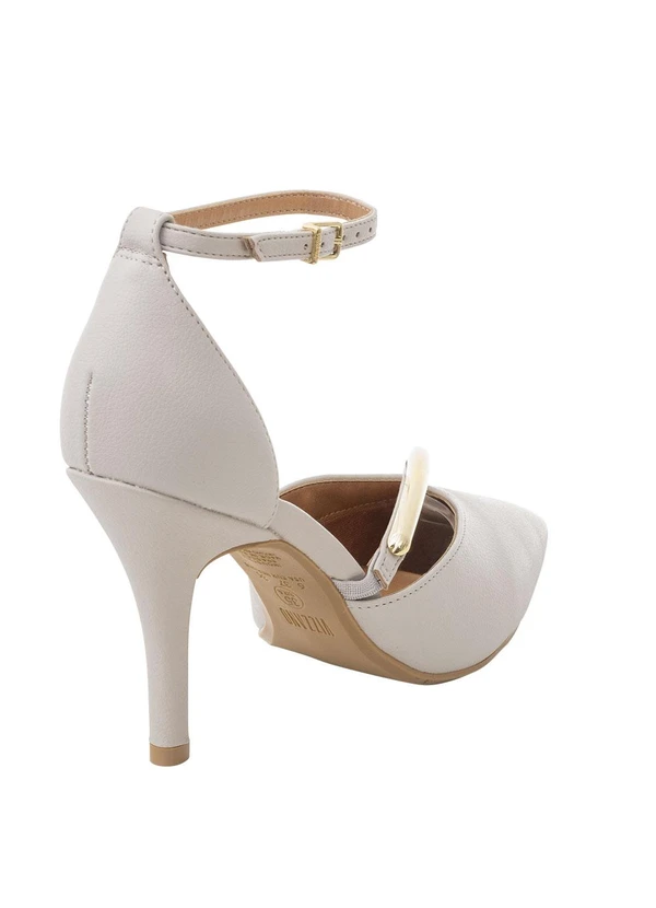 Vizzano - Scarpin Vizzano Branco com Fechamento em Fivela 6
