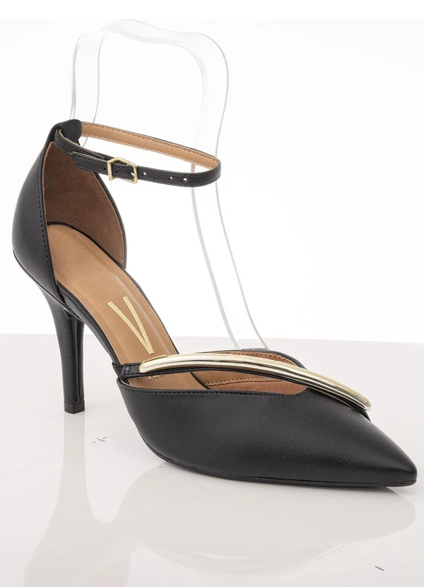 Vizzano - Scarpin Vizzano Preto com Fechamento em Fivela 4