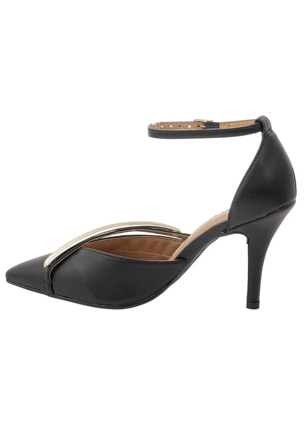 Vizzano - Scarpin Vizzano Preto com Fechamento em Fivela 5