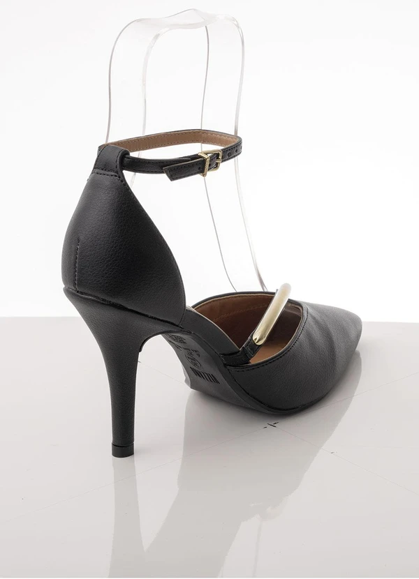 Vizzano - Scarpin Vizzano Preto com Fechamento em Fivela 6