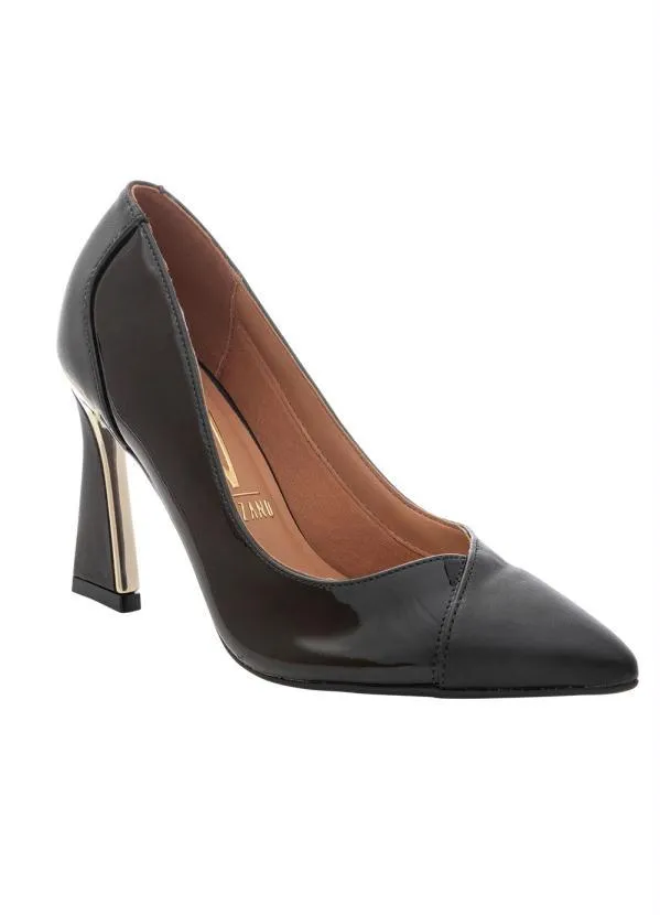 Scarpin Preto Scarpin Vizzano Alto Scarpin Feminino Salto Alto Vizzano  1344100 VERNIZ/PRETO