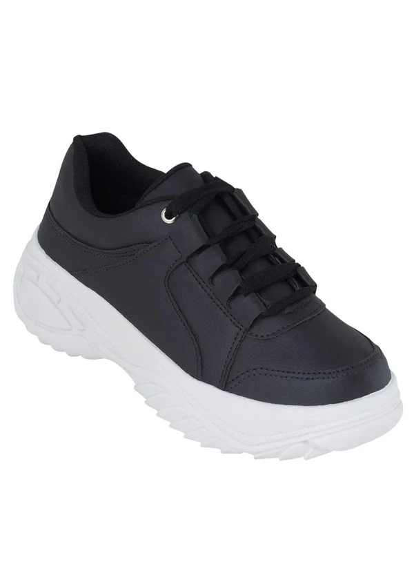 Perfecta - Tênis Preto com Solado Elevado