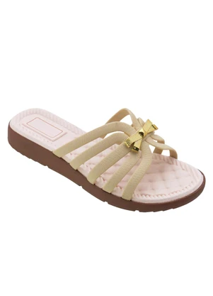 Perfecta - Tamanco Areia com Cabedal Vazado - PERFECTA