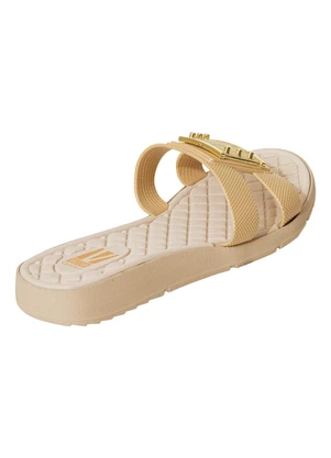 Perfecta - Tamanco Areia com Detalhe Dourado - PERFECTA