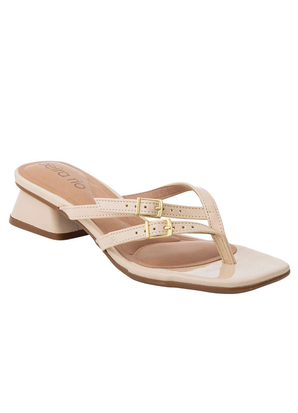 Beira Rio - Tamanco Beira Rio Creme com Detalhe de Fivelas 2