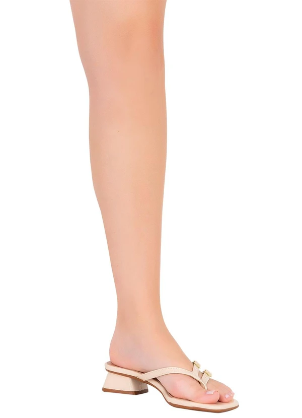 Beira Rio - Tamanco Beira Rio Creme com Detalhe de Fivelas 5