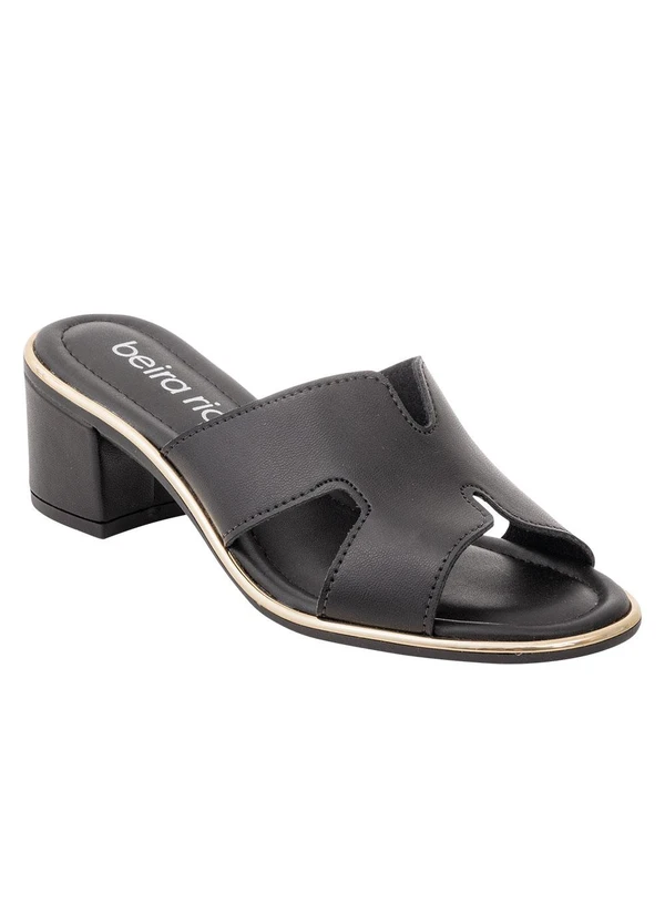 Beira Rio - Tamanco Beira Rio Preto com Cabedal Vazado 2