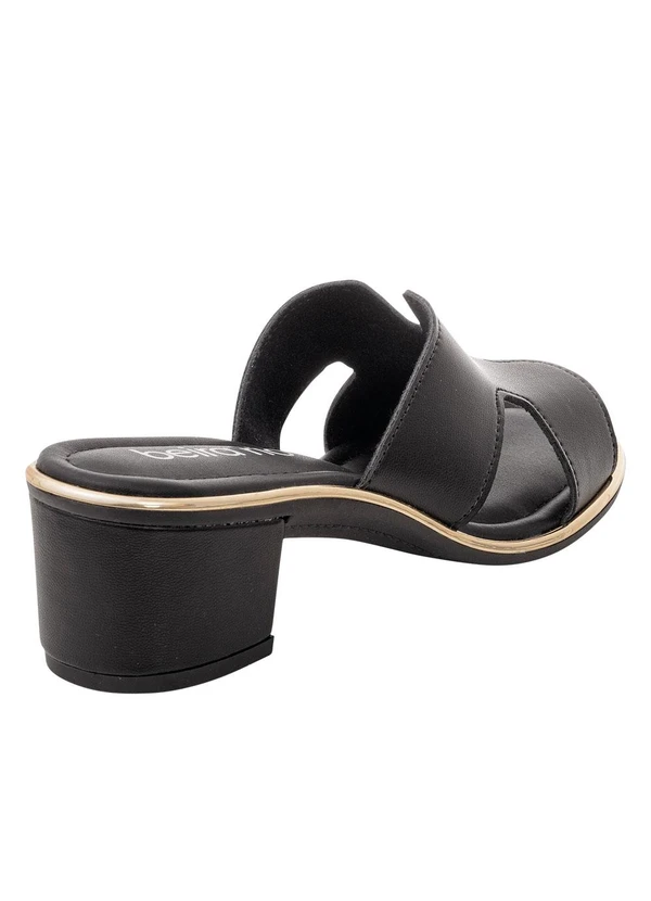 Beira Rio - Tamanco Beira Rio Preto com Cabedal Vazado 3