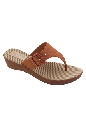 Perfecta - Tamanco Caramelo com Detalhe de Fivela - PERFECTA