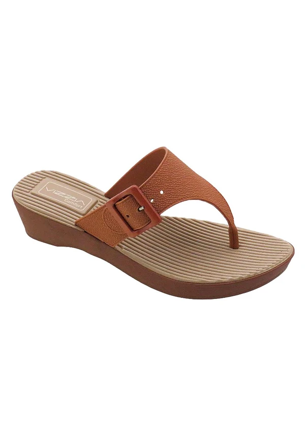 Perfecta - Tamanco Caramelo com Detalhe de Fivela