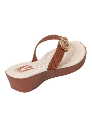 Perfecta - Tamanco Caramelo com Palmilha em Alto Relevo - PERFECTA