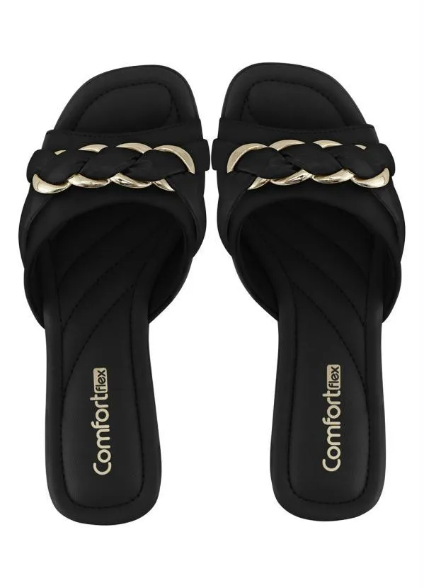 Comfortflex - Tamanco Comfortflex Preto em Sintético 3