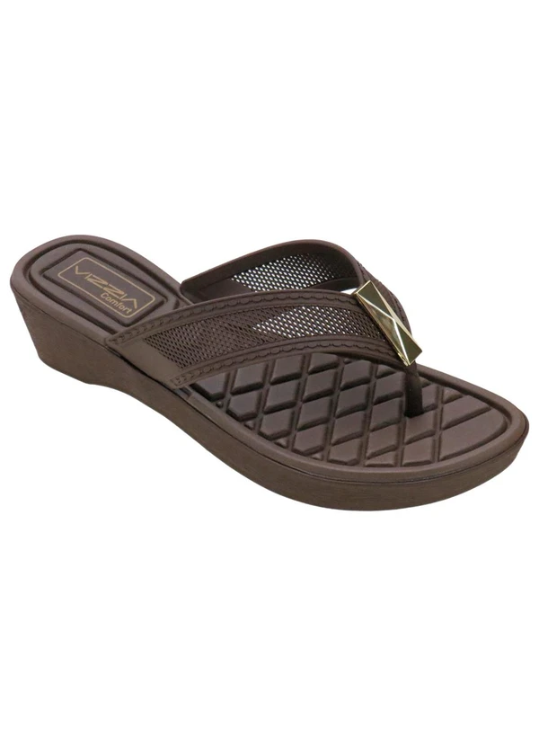 Perfecta - Tamanco Marrom com Cabedal Vazado