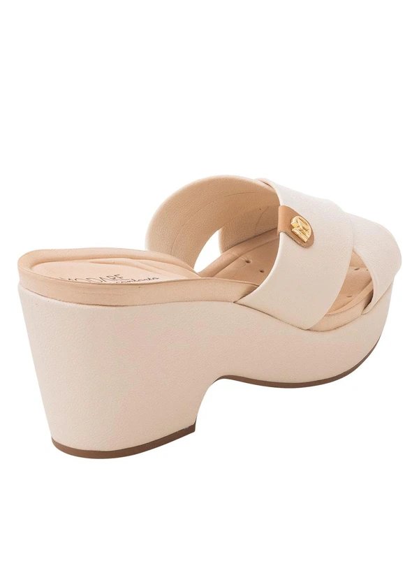 Modare - Tamanco Modare Creme com Tiras Transpassadas 3