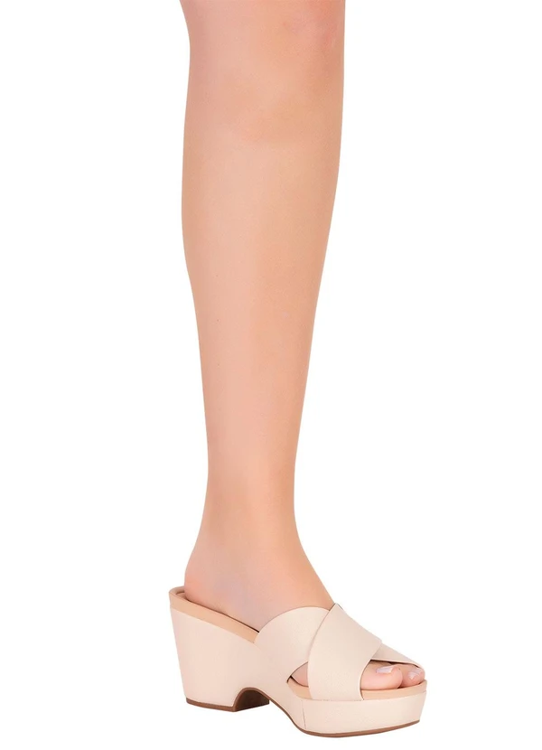 Modare - Tamanco Modare Creme com Tiras Transpassadas 5