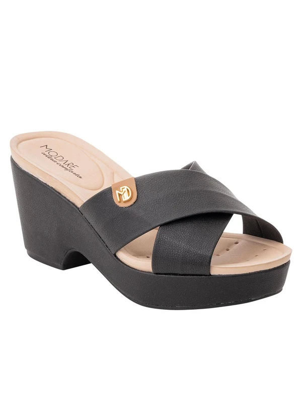 Modare - Tamanco Modare Preto com Tiras Transpassadas 2