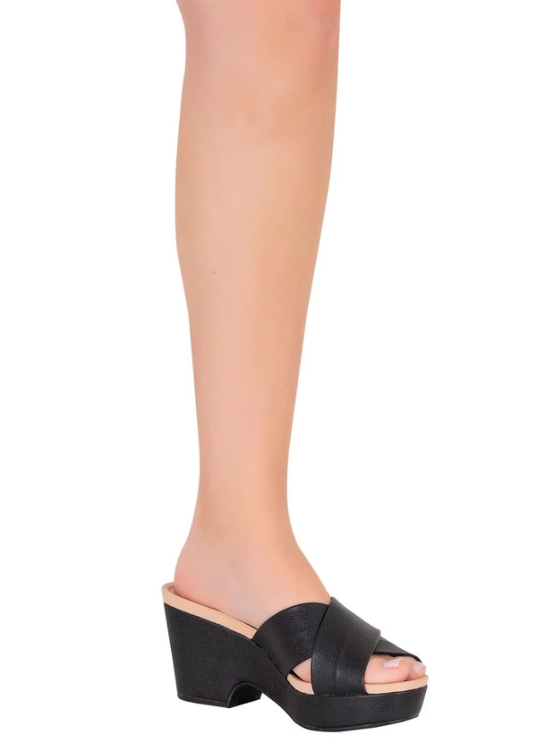 Modare - Tamanco Modare Preto com Tiras Transpassadas 5