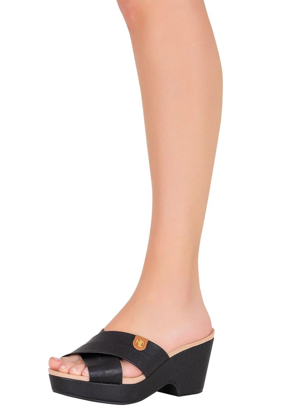 Modare - Tamanco Modare Preto com Tiras Transpassadas 6