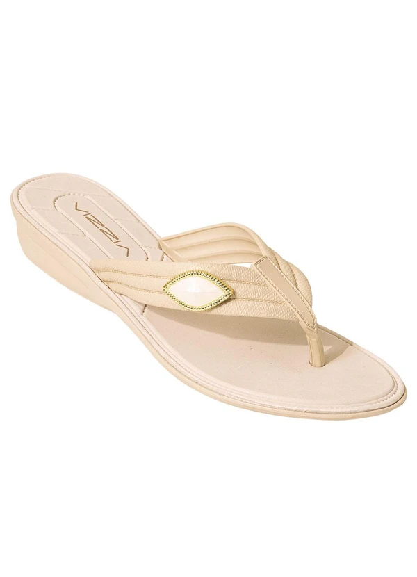 Perfecta - Tamanco Nude com Enfeite no Cabedal 3