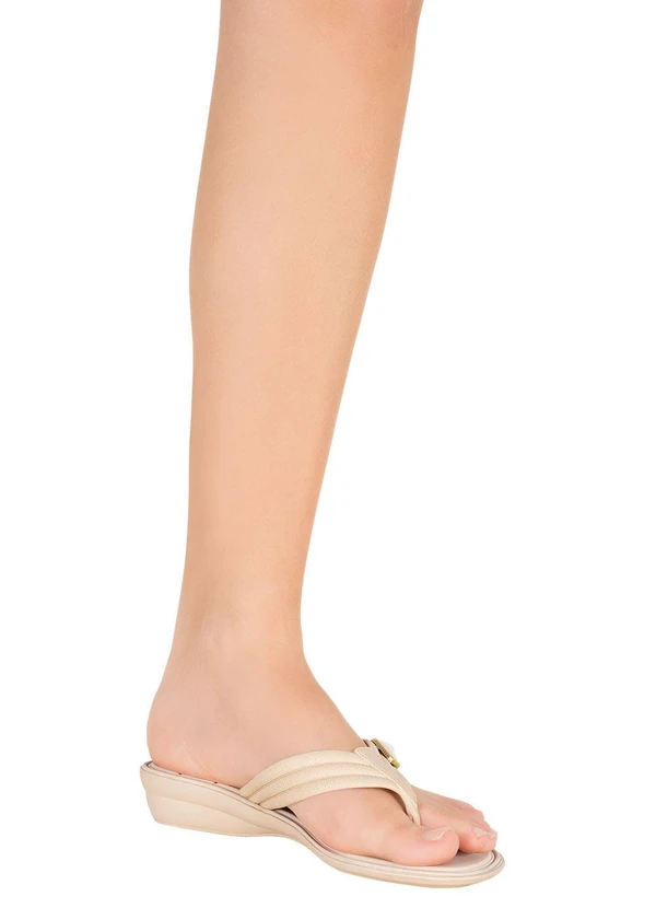 Perfecta - Tamanco Nude com Enfeite no Cabedal 6