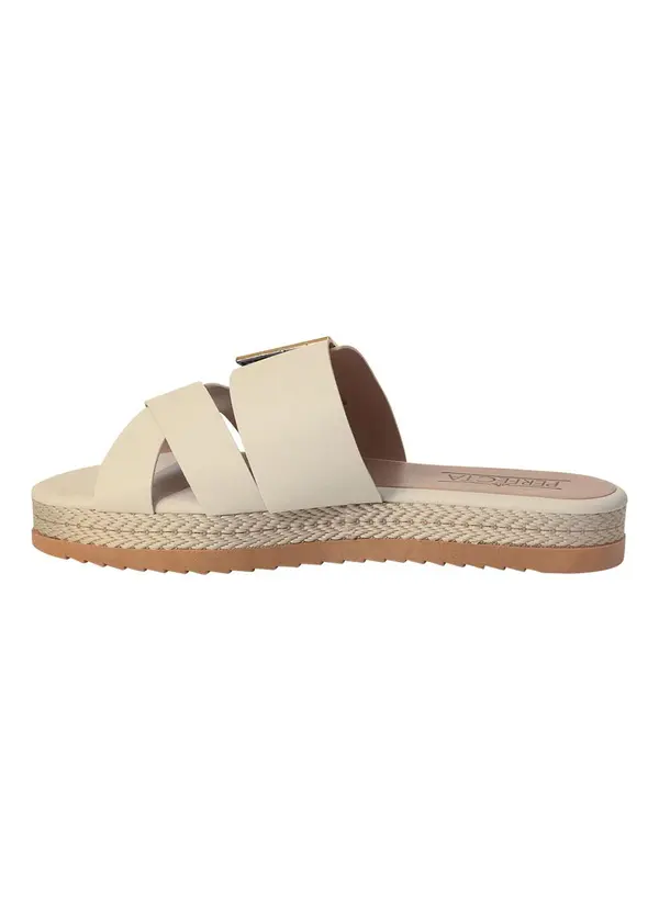 Perfecta - Tamanco Off White com Detalhe de Fivela Dourada 3