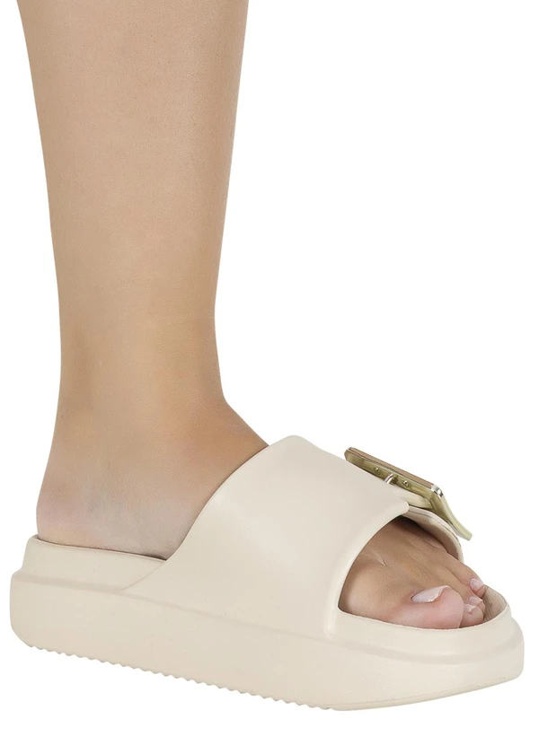 Perfecta - Tamanco Off White com Detalhe de Fivela 4