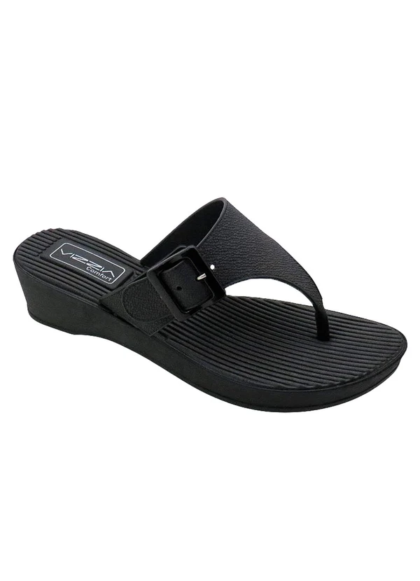 Perfecta - Tamanco Preto com Detalhe de Fivela