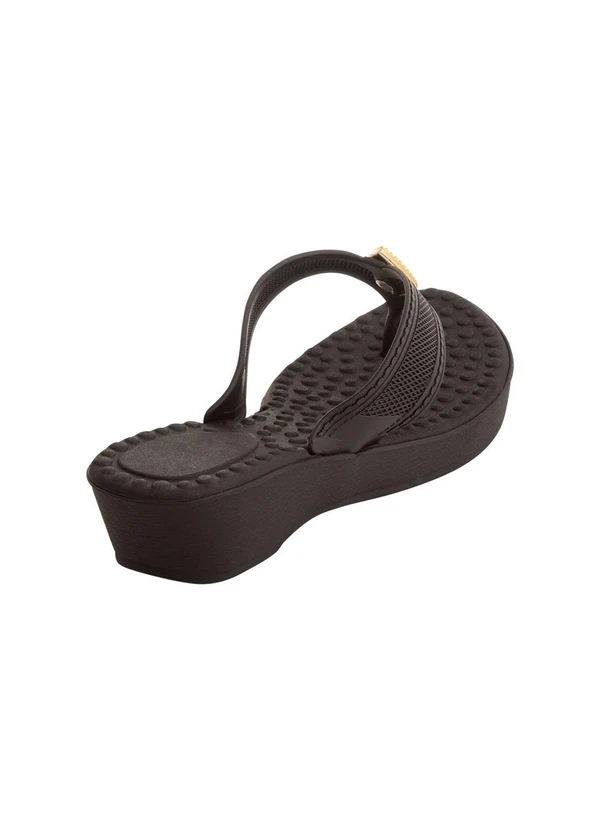 Perfecta - Tamanco Preto com Detalhe Dourado 2