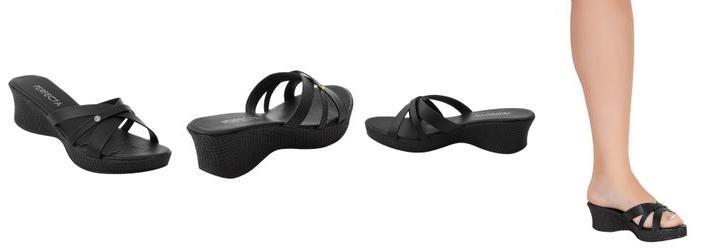 Tamanco Preto em Material Sinttico