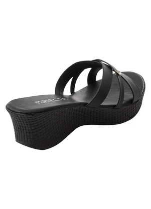 Perfecta - Tamanco Preto em Material Sintético - PERFECTA