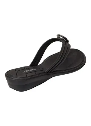 Perfecta - Tamanco Preto em Sintético com Adereço - PERFECTA