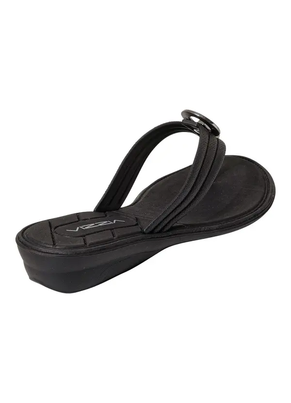 Perfecta - Tamanco Preto em Sintético com Adereço 2