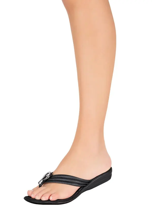 Perfecta - Tamanco Preto em Sintético com Adereço 5