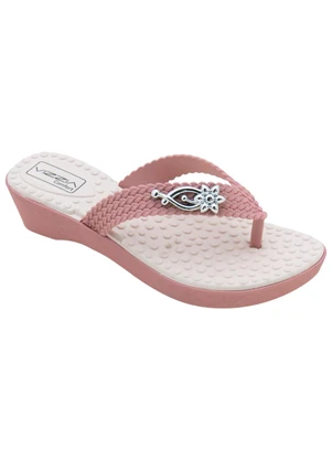 Perfecta - Tamanco Rosa com Adereço Dourado - PERFECTA