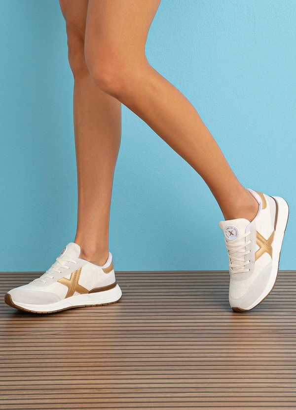 Perfecta - Tênis Bege em Camurça e Linho