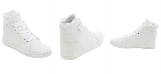 T�nis Branco Cano M�dio com Velcro