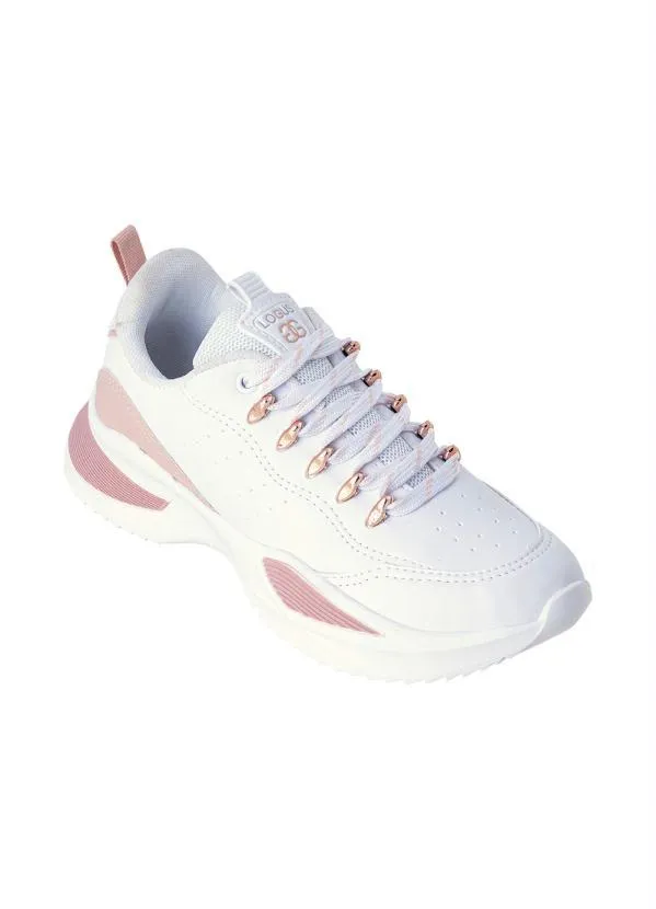 Perfecta - Tênis Branco com Adereços Rosa Ouro