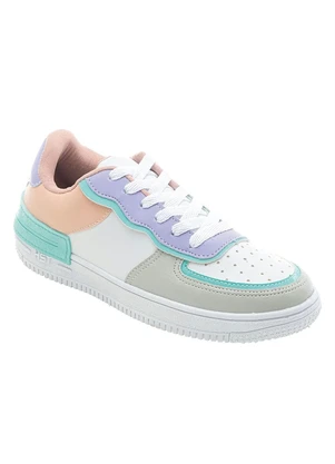 Perfecta Tênis Branco e Lilás em Sintético