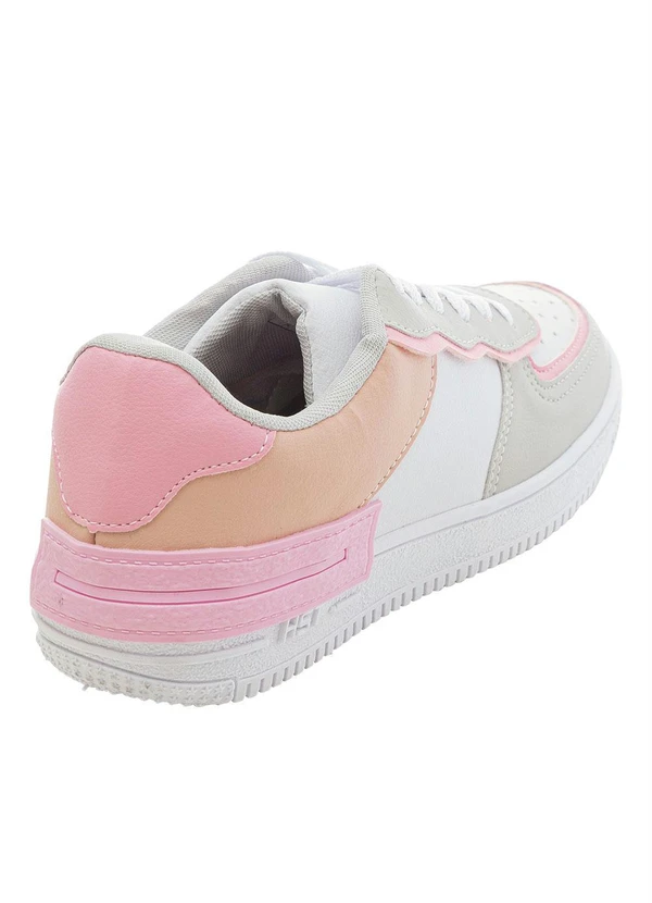 Perfecta - Tênis Branco e Rosa em Sintético 4