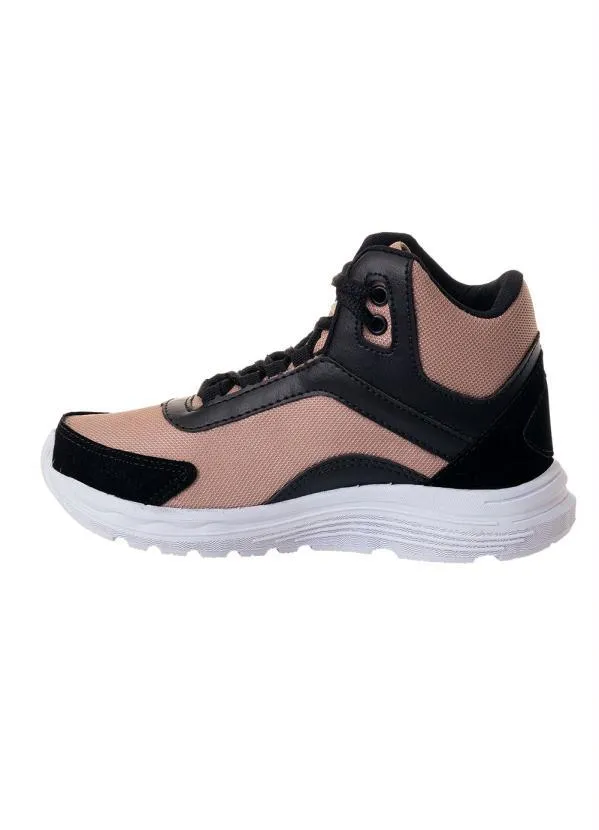 Perfecta - Tênis Cano Médio Nude em Tecido Mesh e Camurça 3